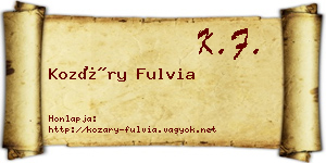 Kozáry Fulvia névjegykártya